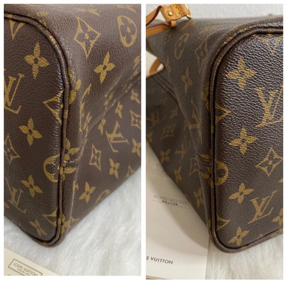 Authentic Louis Vuitton Neverfull MM  Monogram Canvas Pivoine With Pochette - Picture 8 of 16